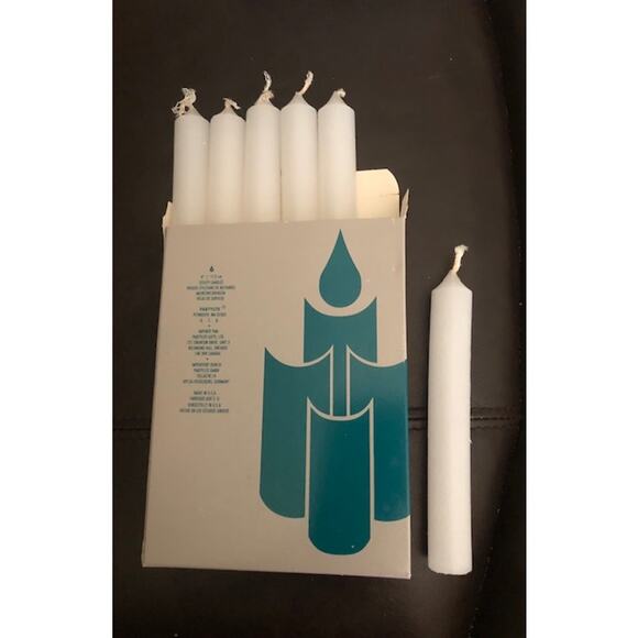 PartyLite 6" White Utility Candles - Box of 6 - Picture 1 of 3